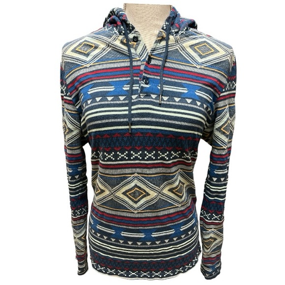 on the byas Other - On The Byas Women's Hoodie Pullover Blue Red Patterned Size Small